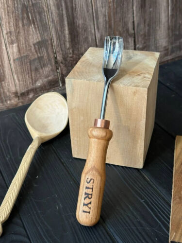 Short bent gouge, Wood carving tool, Spoon carving chisel, Gift for him, Kuksa - Picture 12 of 12