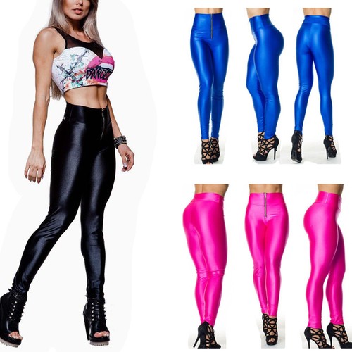 NOVITA' PANTALONI LEGGINGS LUCIDI legging fitness pantacollant VITA ALTA. |  eBay