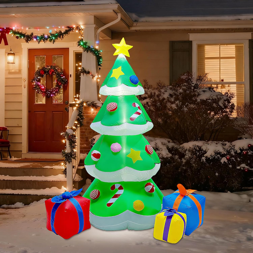 7 FT Inflatable Christmas Tree with Led Lights, Lighted Christmas Tree ...