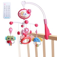 Baby Musical Crib Mobile Cot Spinning Rattle Music Box Rattle Toy LED Light