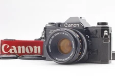 [Exc+5] Meter works Canon AE-1 35mm film Camera Black Body FD 50mm f1.4 JAPAN