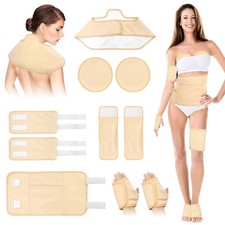 10PCS/Set Castor Oil Pack Wrap Kit Organic Castor Oil Compression Wrap Knee Wais