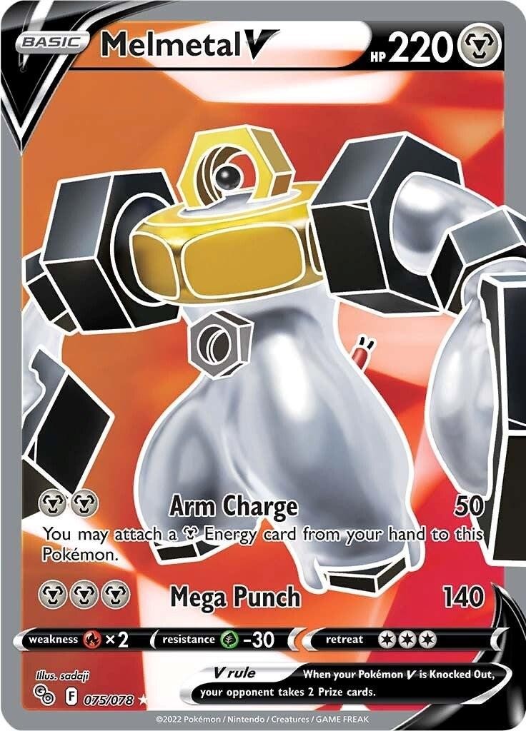 Pokemon: Pokemon Go- Melmetal V #075- Full Art-Holo-Ultra Rare-LP