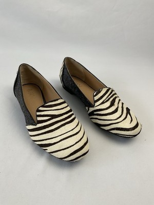 Boden Calf Hair Flats Zebra Stripe Professional Wear To Work Tribal Size 10M