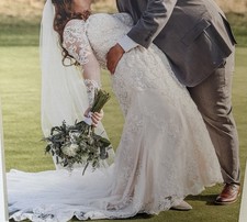 Morilee by Madeline Gardner Wedding Dress Ivory Size 14