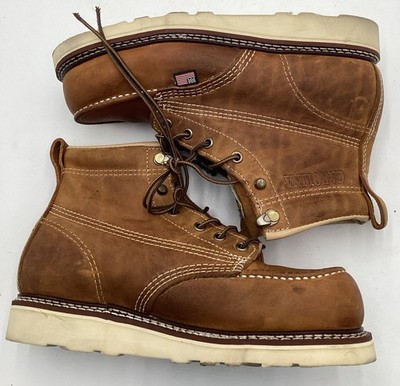 Carolina AMP Men's 6'' Leather Steel Safety Moc Toe Work Boots-Brown-Size 7.5 D