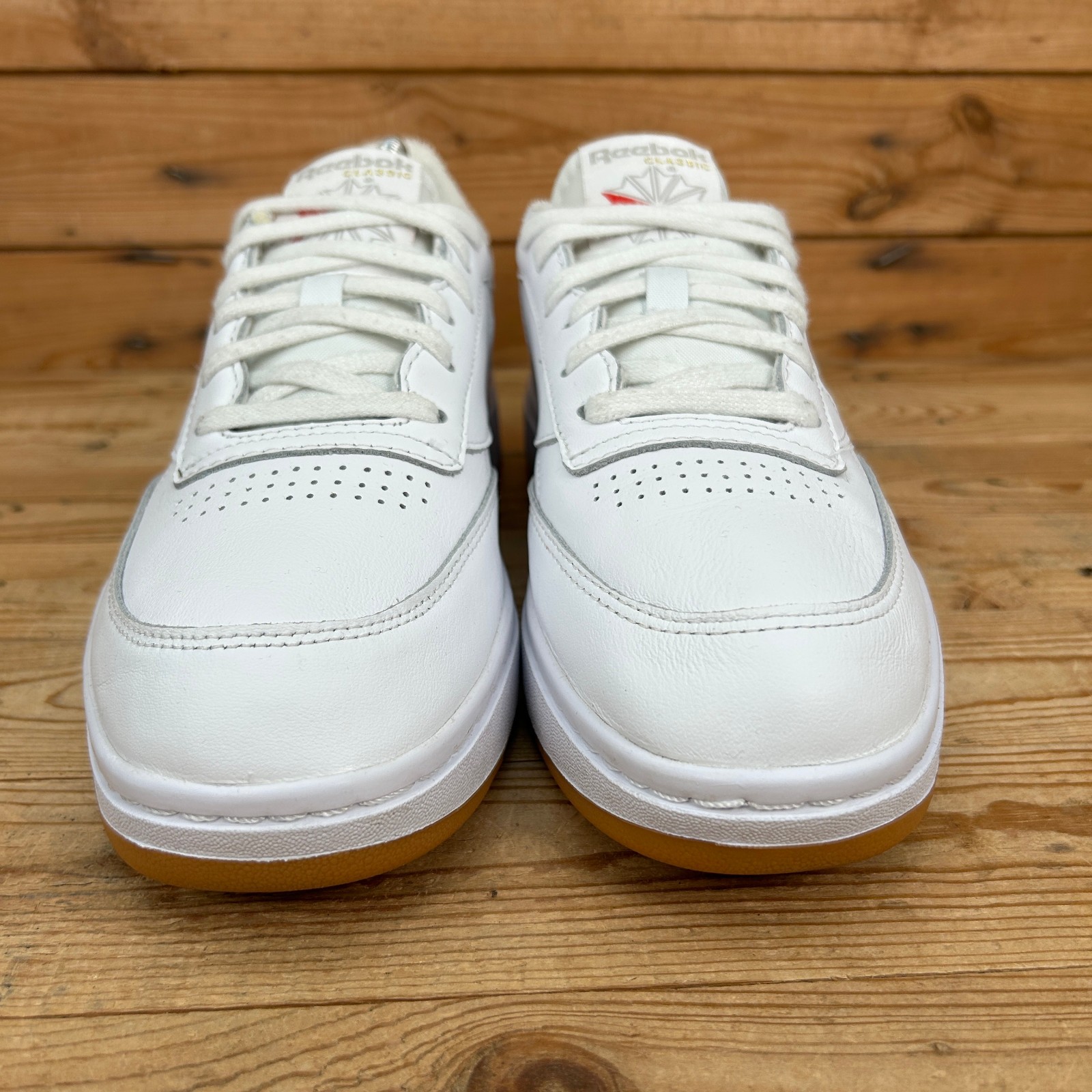 SAOLA Scarpe da ginnastica Reebok donna taglia UK 6 Club C doppia suola in gomma bianca plateau