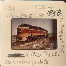 1958 MILW Milwaukee Road 23A Fairbanks-Morse Diesel Train 35mm Slide Railfan 1958 MILW Milwaukee Road 23A Fairbanks-Morse Diesel Train 35mm Slide Railfan