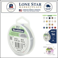 7-Strand Nylon-Coated Stainless Steel Beading Wire, 30 ft, Satin Silver