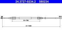 ATE Bremsseil Seilzug Feststellbremse 24.3727-0234.2 FüR BMW E81 E82 E88 E87 1Er