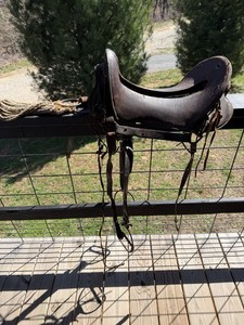 Antique World War I 12 inch McClellan Calvary Saddle, All Original W/ Stirrups
