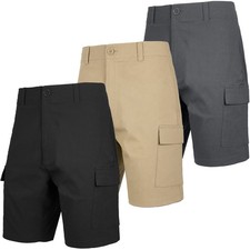 Men s 3-Pack Stretch Cargo Shorts with Button Closure- Zip Pockets Size- 30-42