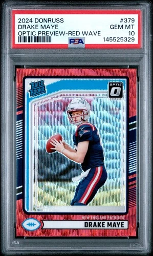 2024 PANINI DONRUSS OPTIC PREV-RED WAVE #379 DRAKE MAYE ROOKIE RC PSA 10