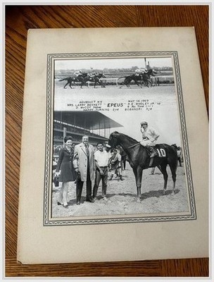1969 Epeus Wins! Aqueduct Racetrack Photo Queens NY Mrs. Bennett Stable & McCoy