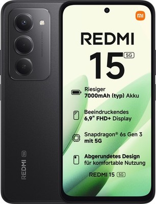 Xiaomi Redmi 15 5G 256GB 6,9 black  8GB Dual SIM 50MP IP64 NEU *bitte beachten