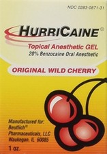 HurriCaine Topical Anesthetic Gel Wild Cherry - 1 oz by Beutlich | 20% Benzocain