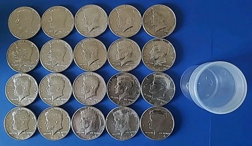 (20) 1964 90% Silver Kennedy Halves: AU - Shipped In Tube