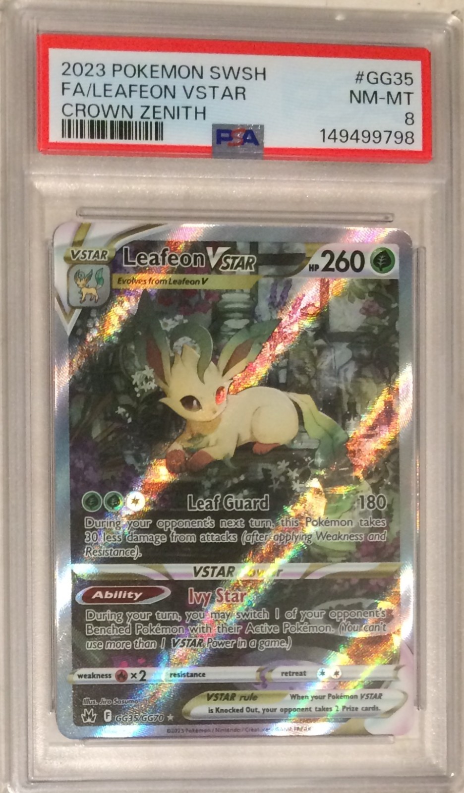 2023 Pokemon Crown Zenith Galarian Gallery PSA 8 Leafeon Vstar Full Art #GG35
