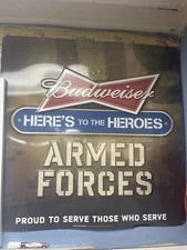 Budweiser Sign ARMED FORCES collectible