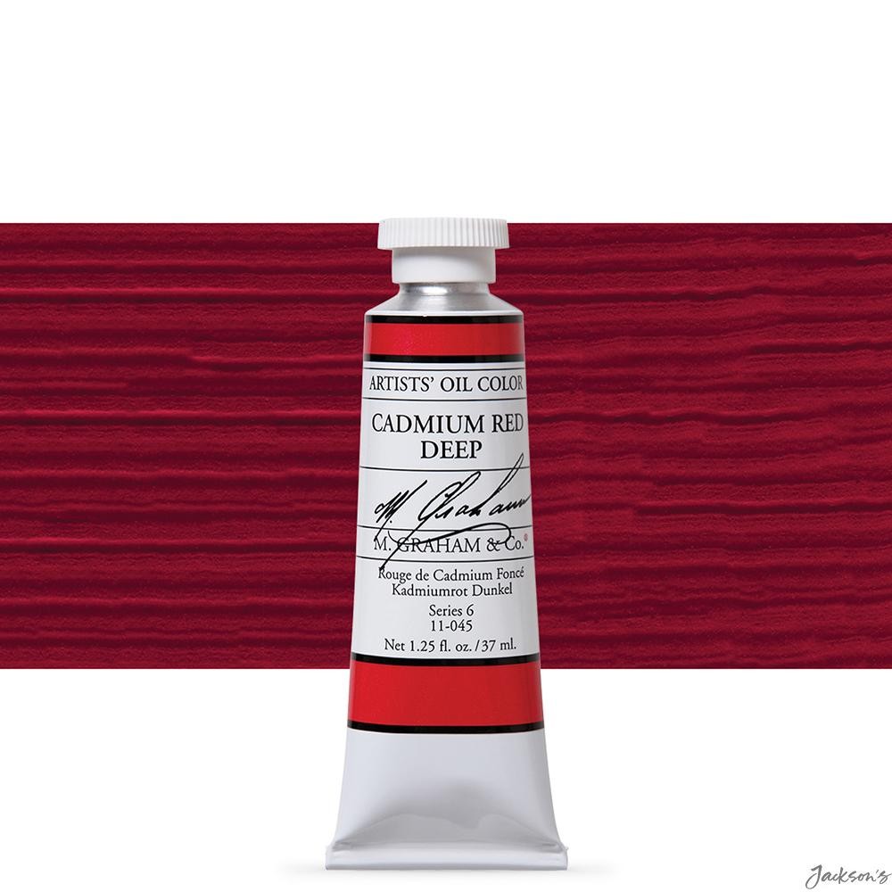 M. Graham Artists' Oil Paint Walnut Oil 37ml Tube Cadmium Red Deep Colour