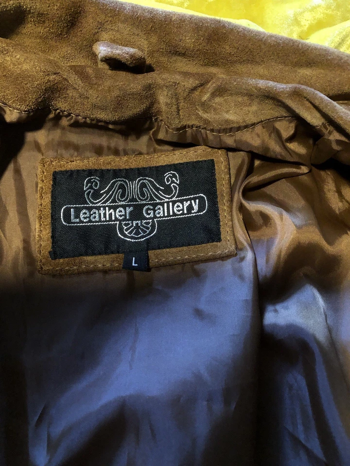 Chaqueta vintage de cuero con flecos para hombre L Foto 4 de 4