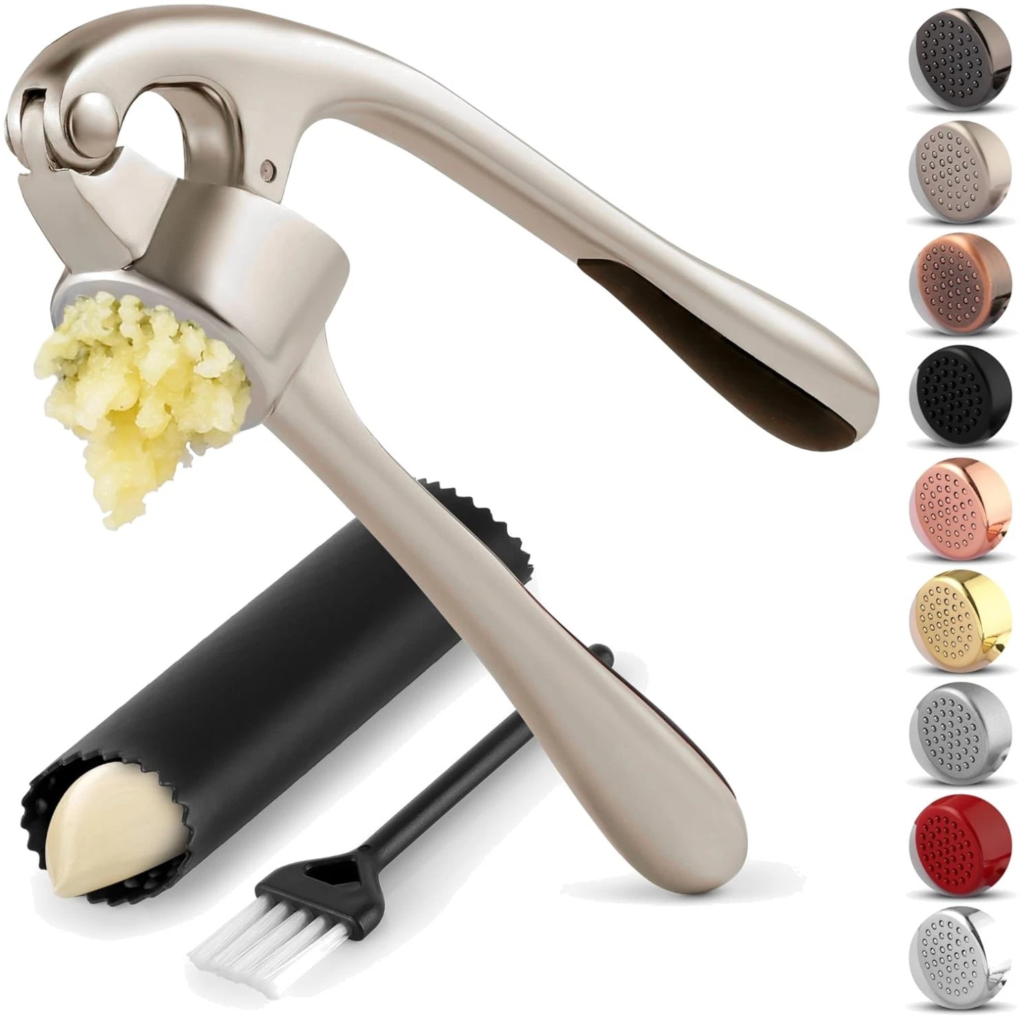 Rust-Resistant Garlic Press - Soft Handle for Comfort