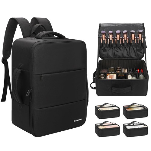 Extra Large Makeup Artist Travel Train Case Backpack Professional Makeup Bag