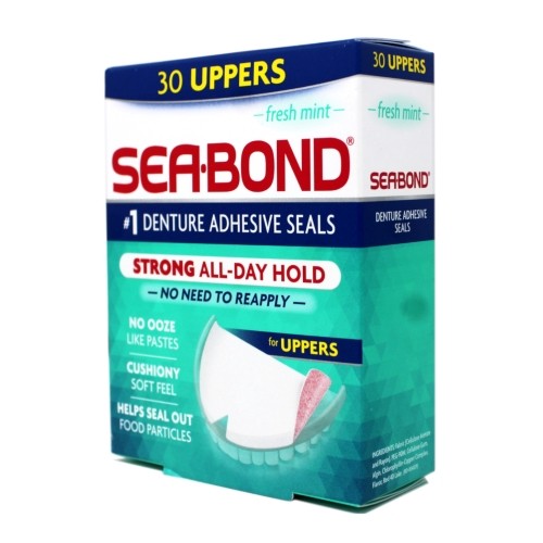 2 Pack Sea Bond Denture Adhesive Wafers Uppers Fresh Mint 30 Each