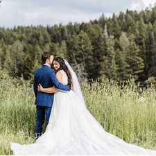 Wedding Dress Lace Ivory Extra Long Train - Size 14