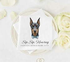 Custom Pet Wedding Napkins   Personalized Dog Couple Design