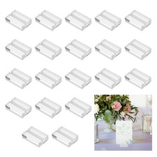20 Pcs Acrylic Place Card Holders 1.2 Inch Clear Card Holder Stand, 30 x 20 mm