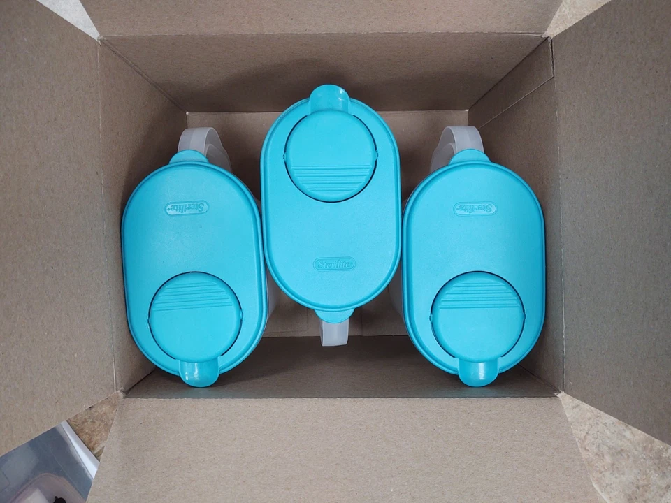 Lote de 3 jarra Sterilite de 1 galón verde azulado tapa y lengüeta Foto 2 de 4