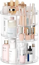 Rotating Makeup Organizer, DIY 8 Adjustable Layers Spinning Skincare Organizer