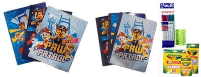 Paw Patrol School Folders Notebooks Crayons Pencils Markers Tissue