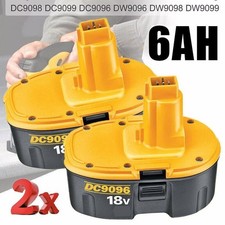 2-PACK 18V For Dewalt 18 VOLT XRP DC9096 DC9098 NiMH Battery NEW 6.0Ah DW9096
