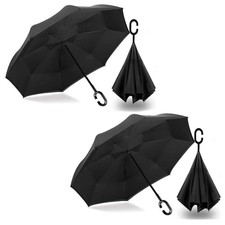 40/49/56 Inch Oversize Windproof Inverted Reverse Upside Down Umbrella, Golf ...