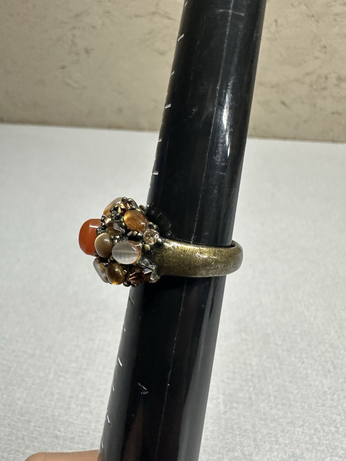 Stunning Solid Brass Ring With Multi-Colored Gems… - image 8