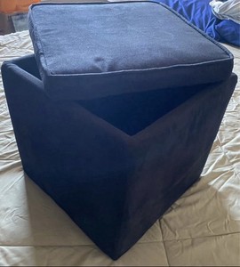 storage ottoman (15"X15") designed to serve as a footrest, extra seat (black)
