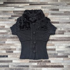 Miss Sixty Diamond Mohair Vintage Cardigan in Black