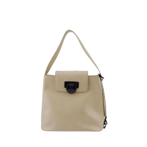 GIVENCHY 4G Logo Lock 2 Way Beige Black Leather Bag Authentic