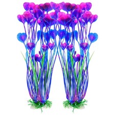 Artificial Fish Tank Plants, Plastic Aquarium Accessories Large, 15.5 inch Pu...