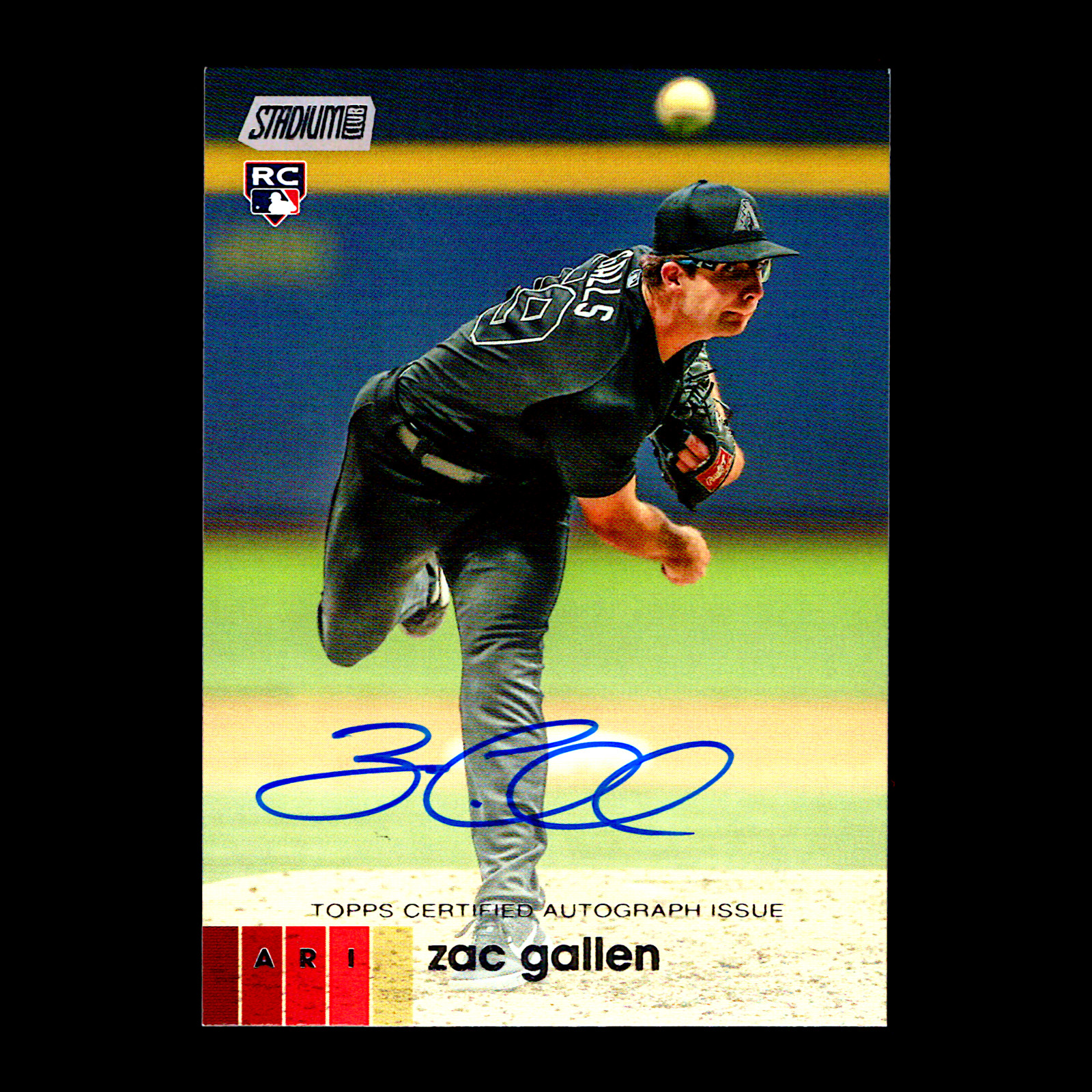 2020 Topps Stadium Club Zac Gallen RC On-Card Auto #AZG Arizona Diamondbacks