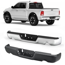 Chrome Black Rear Step Bumper Assembly For 09-18 Dodge Ram 1500 W Dual Exhaust Chrome Black Rear Step Bumper Assembly For 09-18 Dodge Ram 1500 W Dual Exhaust