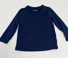 Cat Jack 2T Navy Solid Long Sleeve Swim Rash Guard Swim Shirt, Unisex Toddler