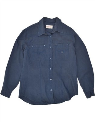 DISMERO Damen Shirt UK 14 Medium Navy Blau Baumwolle AR15