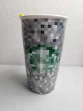 Starbucks Rodarte Pixel Double Wall Ceramic Tumbler 12 Oz 2012 New Minecraft 
