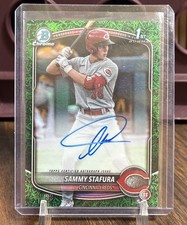 Sammy Stafura Bowman Chrome 2025 Green Refractor /99 Auto