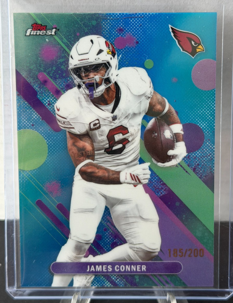 2025 NFL Topps Finest - Blue Refractor /200 - James Conner #68