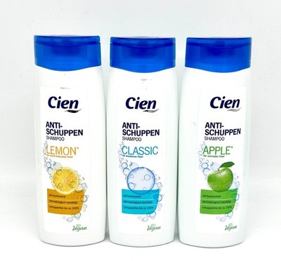 3x Cien Anti-Schuppen Shampoo Vegan  pH-Hautneutral Classic Apple Lemon 300ml