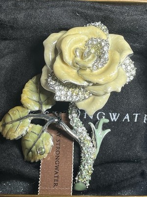 JAY STRONGWATER GOLDEN ROSE BEAUTIFUL IRIDESCENT CRYSTALS TRINKET BOX